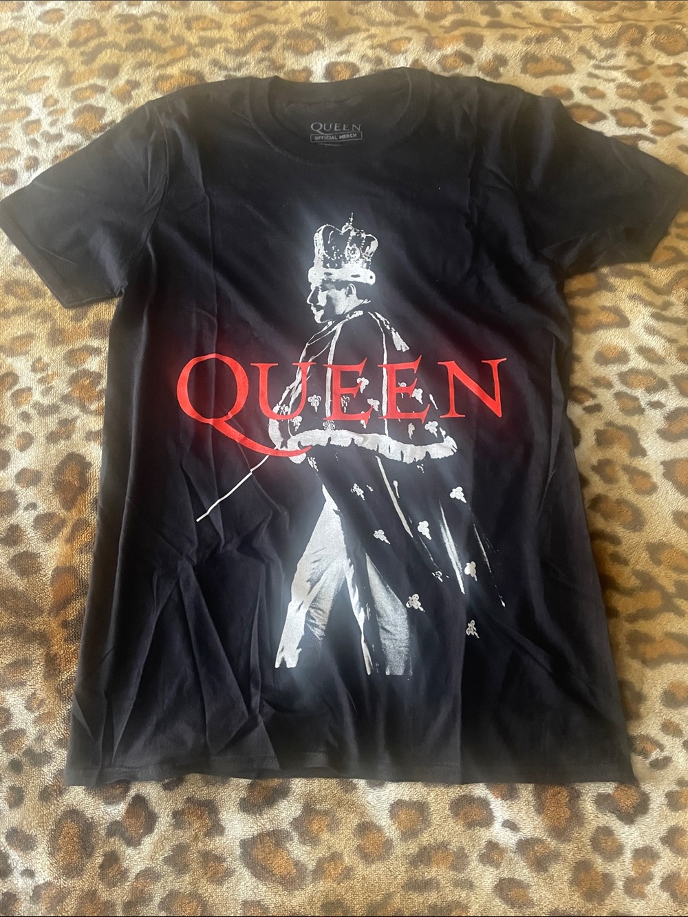 Queen Official Merch Black Tee - White Print